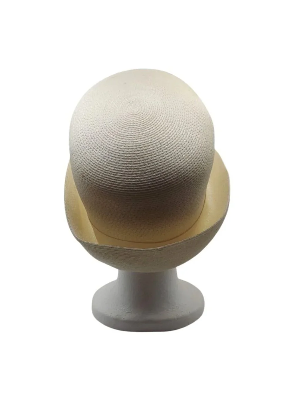 Union Made Jute Hat Beige W/ Bow USA Summer Lightweight Vintage MCM Cottagecore